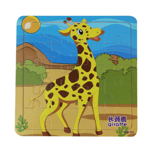 20PCS Wooden Jigsaw Puzzle Toys Cartoon Animals Jigsaw Toy Children Educational Toys for Kids Learning 3D Wooden Jigsaw Puzzle