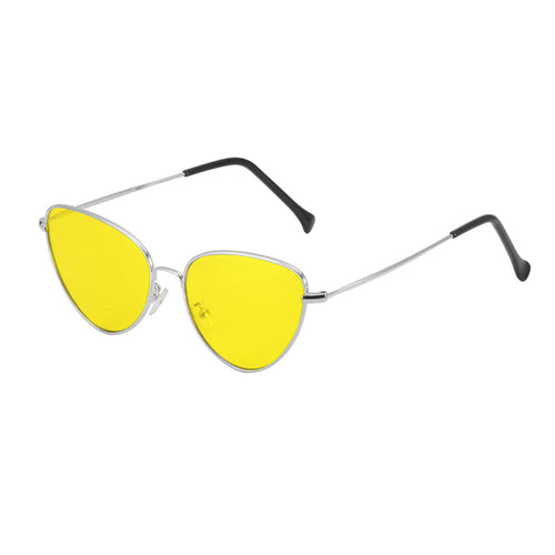 Fashion Vintage Cat Eye Sunglasses Mirror Lens Metal Frame Eyewear UV 400 Protection for Male Female